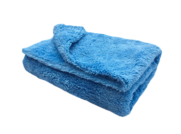 Toalla de microfibra de felpa azul sin bordes de 40,6 x 60,9 cm