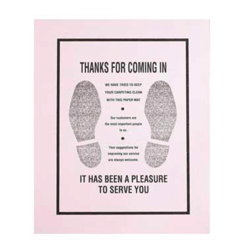 Paper Floor Mats With Plastic Coated Bottom- 500/Box